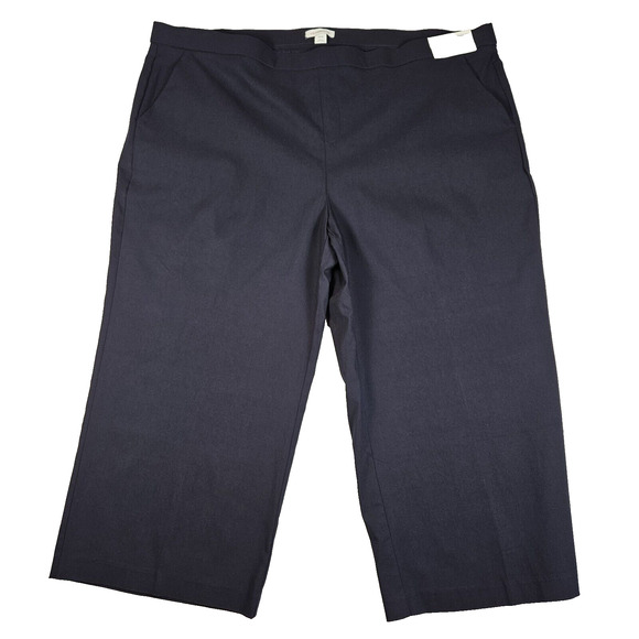 NWT Liz Claiborne Crop Trousers Plus Size 28W Mid-Rise Stretch Dress Pant Slacks - Picture 1 of 10